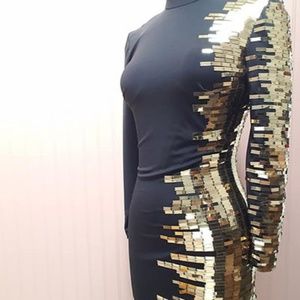 MYKRISTI Black  dress with sequins